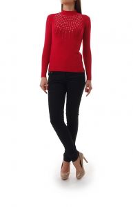 -20% SALE Golf sweter zdobienia cyrkonie