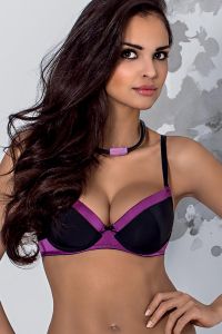 Biustonosz Push-up Model 2156/11 Frasis Black/Violet