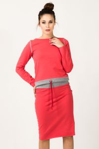 Bluza Damska Model Milena 8 Coral/Light Grey