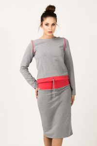 Bluza Damska Model Milena 7 Light Grey/Coral