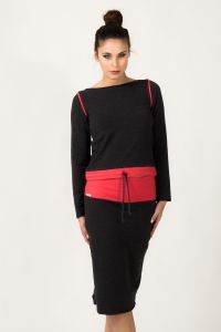 Bluza Damska Model Milena 3 Dark Grey/Coral