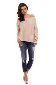 Sweter Damski Model Heart Beige