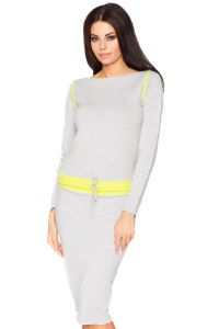 Bluza Damska Model Milena 10 Light Grey/Limonka