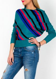 -25% SALE Sweter nietoperz paski