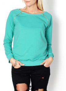 Bluza gładka zamki zip