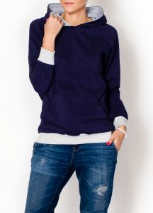 Bluza z kapturem szare ściągacze