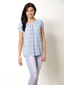 -20% SALE Bluzka kwiaty marszczona