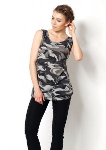 -20% SALE Bokserka bluzka miliary moro top