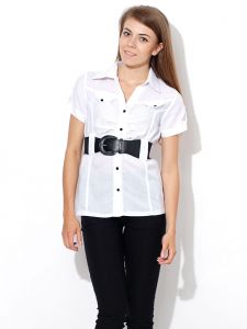 -20% SALE Biała klasyczna koszula + pasek