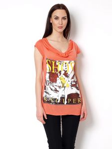 SUPER SALE Modna bluzka print dekolt woda