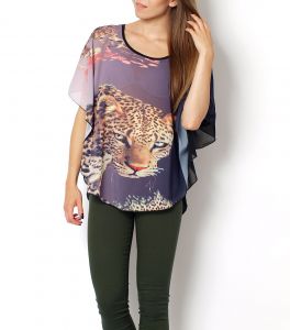 -20% SALE Falbanka bluzka szyfon print