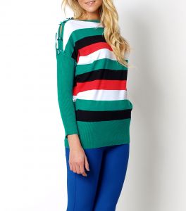 -25% SALE Kolorowy sweter paski kimono